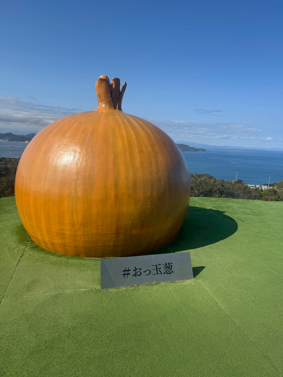 うずの丘の#おっ玉葱オブジェ