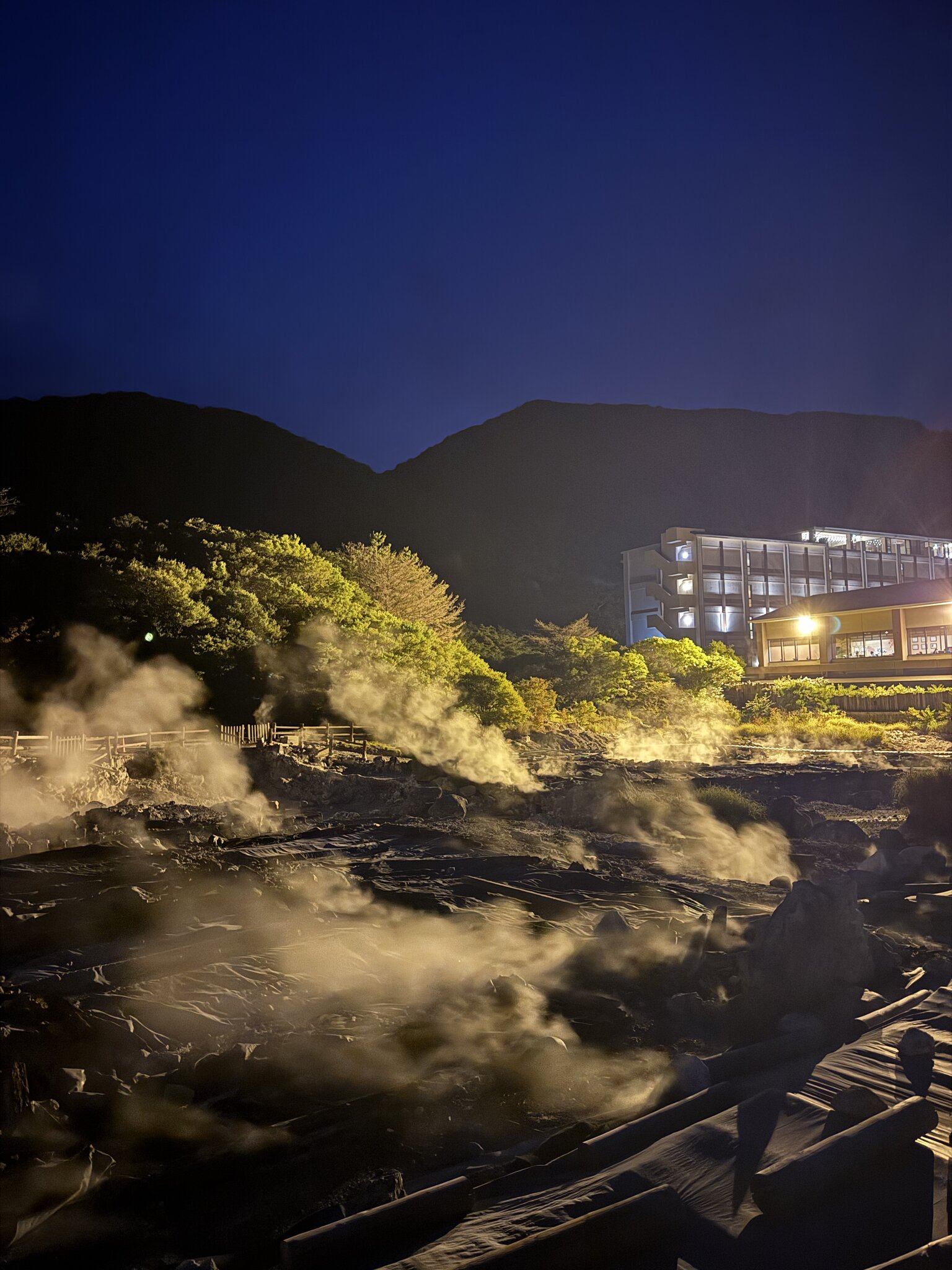 Unzen Hell at night