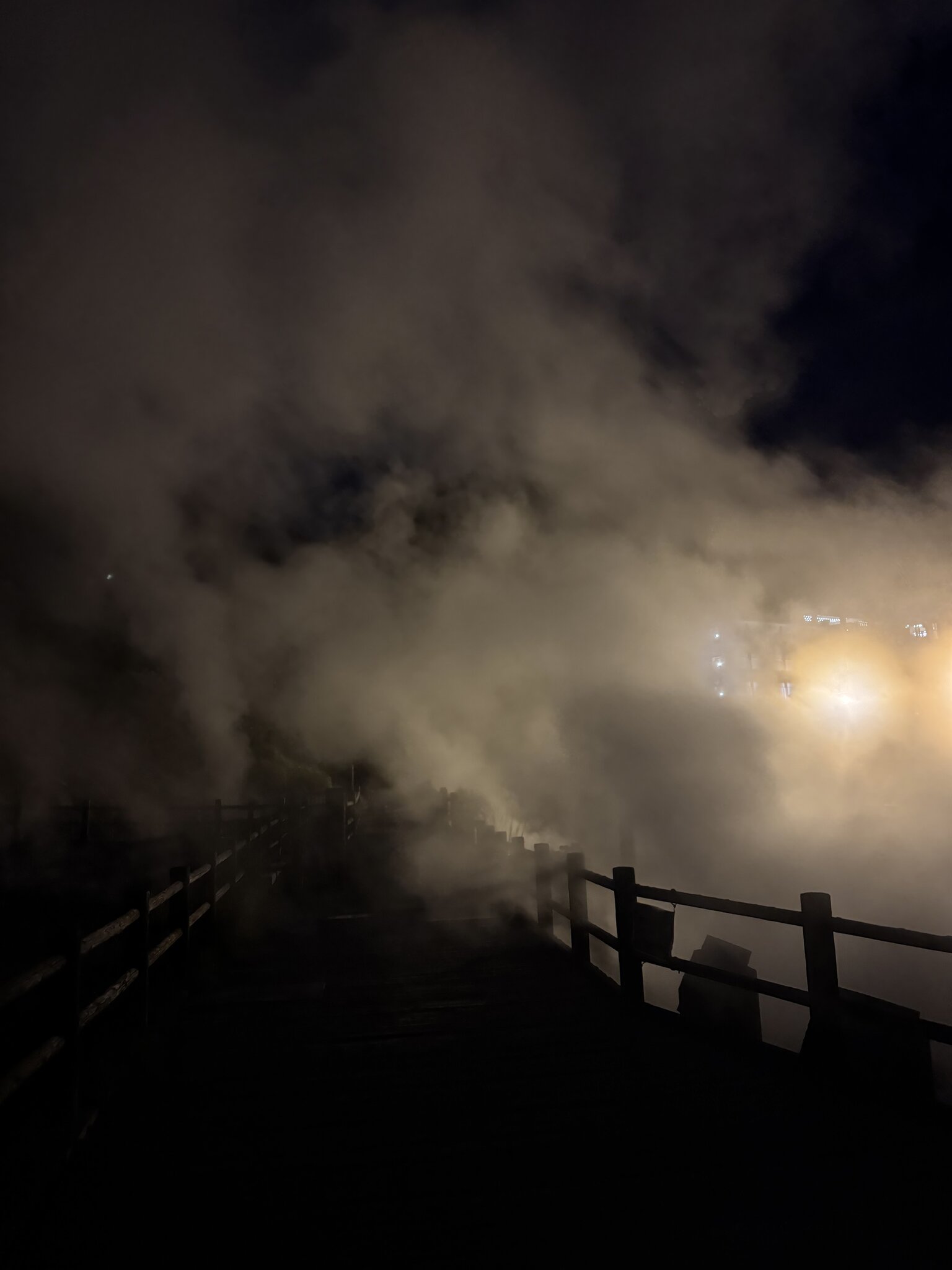 Night walkway through the hells